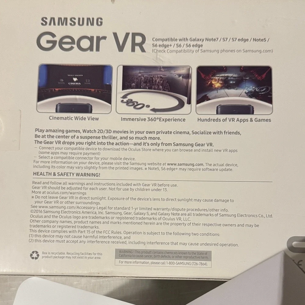 Samsung Gear VR Headset - black, in new condition